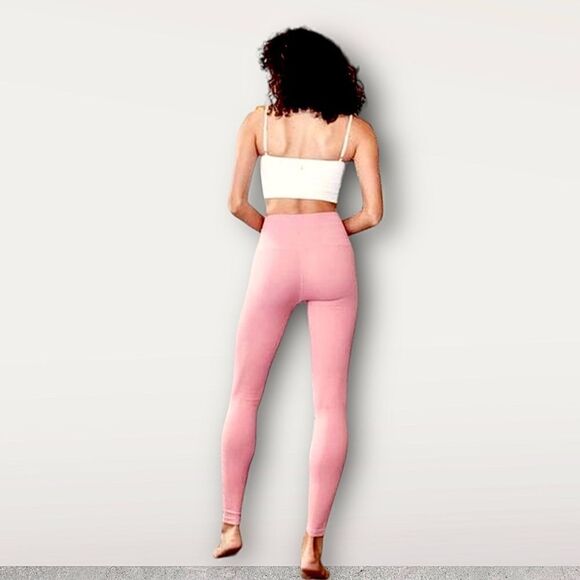 Spiritual Gangster Self Love Ribbed Laser Cut-Outs Leggings in Pink NWT - Picture 2 of 16